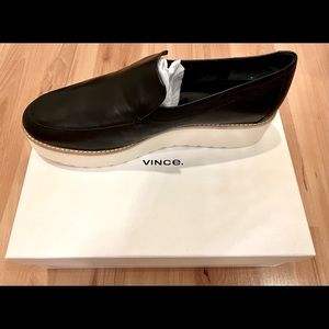 Vince Zeta Leather Platform Loafer. Black Women’s size 11B/41EU. Value $220. NEW